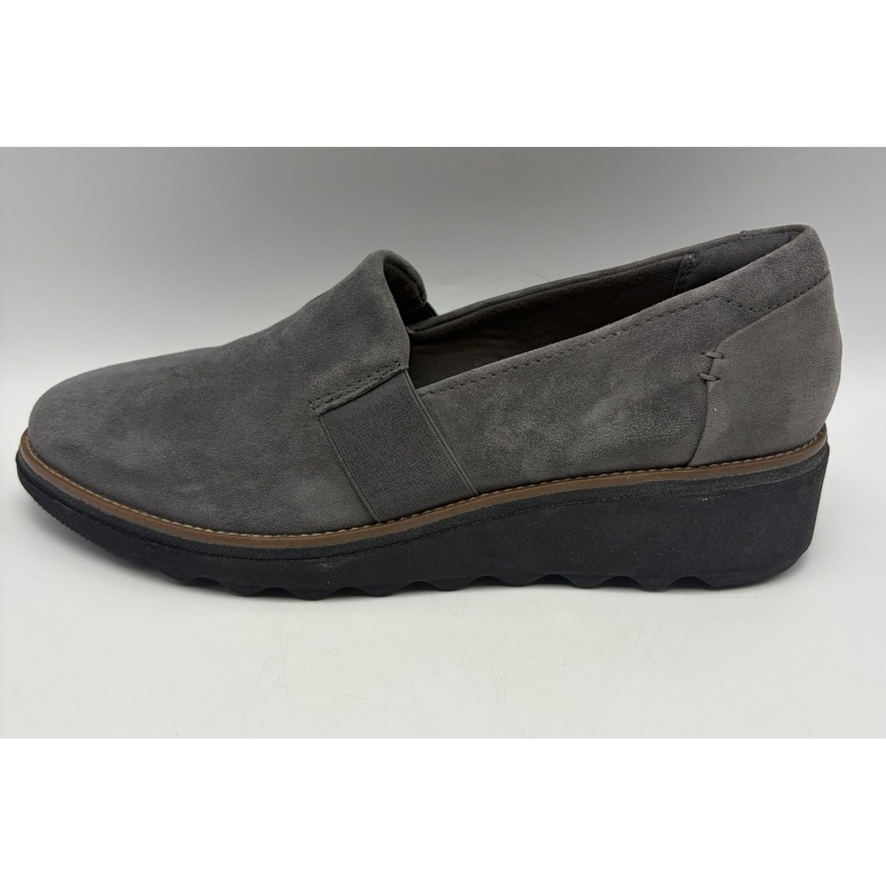 Collection By Clarks Loafers Womens 9 Sharon Dolly Gray Suede Comfort Wedges